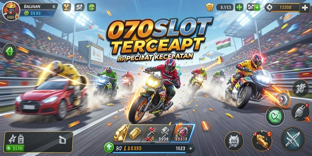 Tampilan gameplay 070SLOT menunjukkan aksi balapan yang mendebarkan.