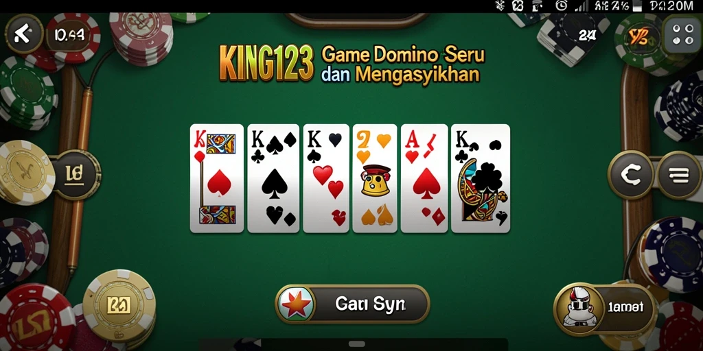 Tampilan menarik dari permainan KING123 dalam sesi Domino.