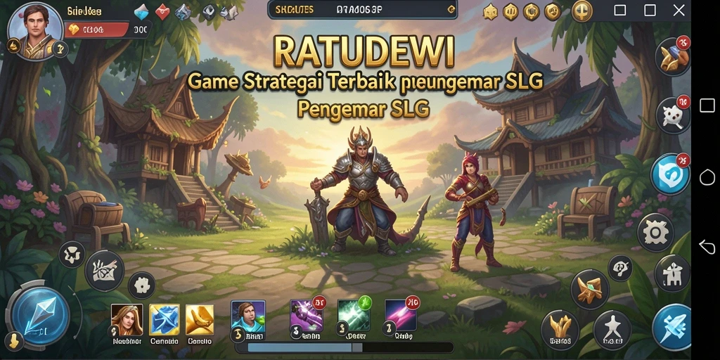 Tampilan gameplay menarik dalam RATUDEWI yang menunjukkan berbagai aksi strategis.