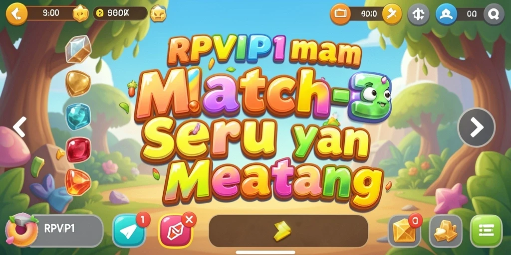Gameplay RPVIP1 menunjukkan aksi menyusun objek berwarna-warni.