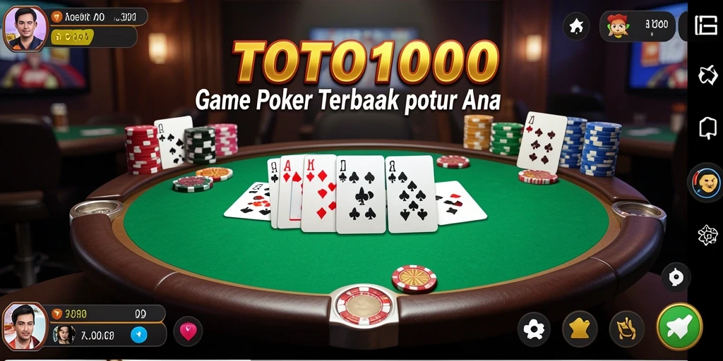 Tampilan gameplay poker yang menarik dan interaktif.